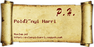 Polányi Harri névjegykártya